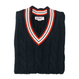 Dark Navy / Red / White Classic Cricket Vest