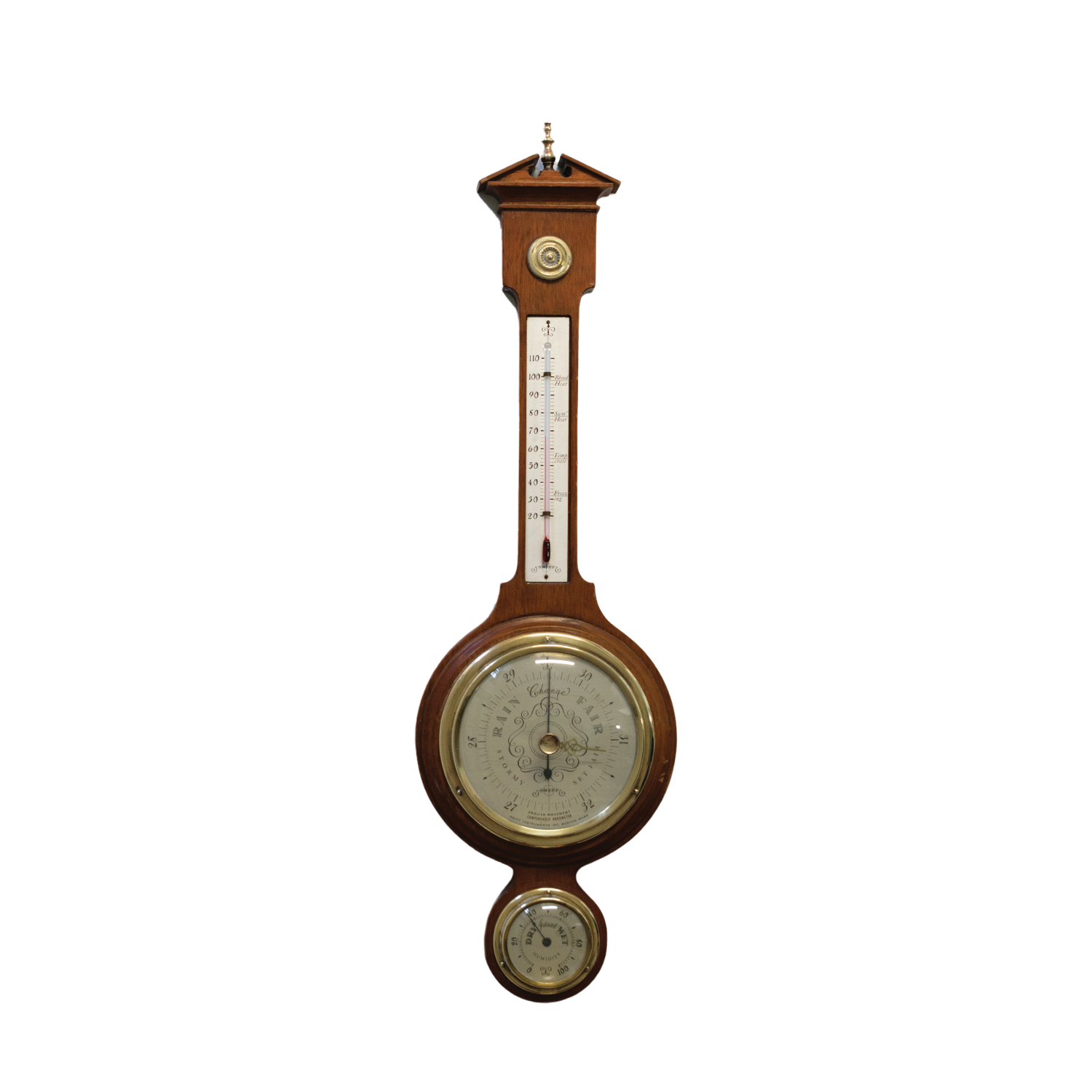Wooden English Movement Barometer (1960s)