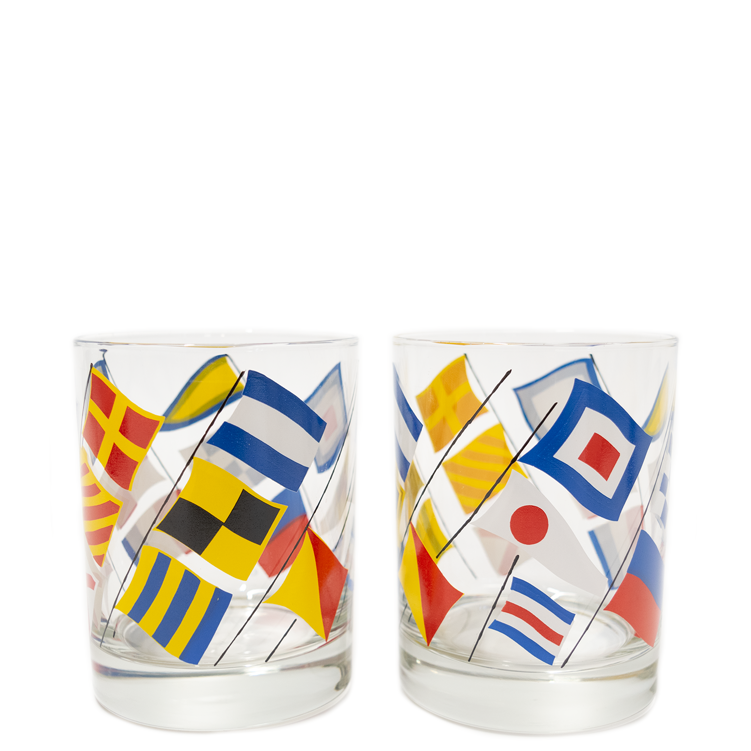 M&K Vintage - Signal Flag Double-Old Fashioned Set (1960s)