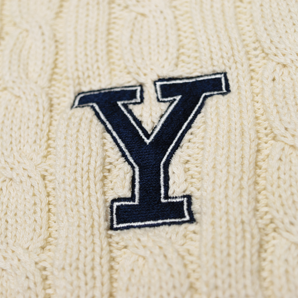 M&K Vintage - Yale University Cable Knit Scarf (1990s)