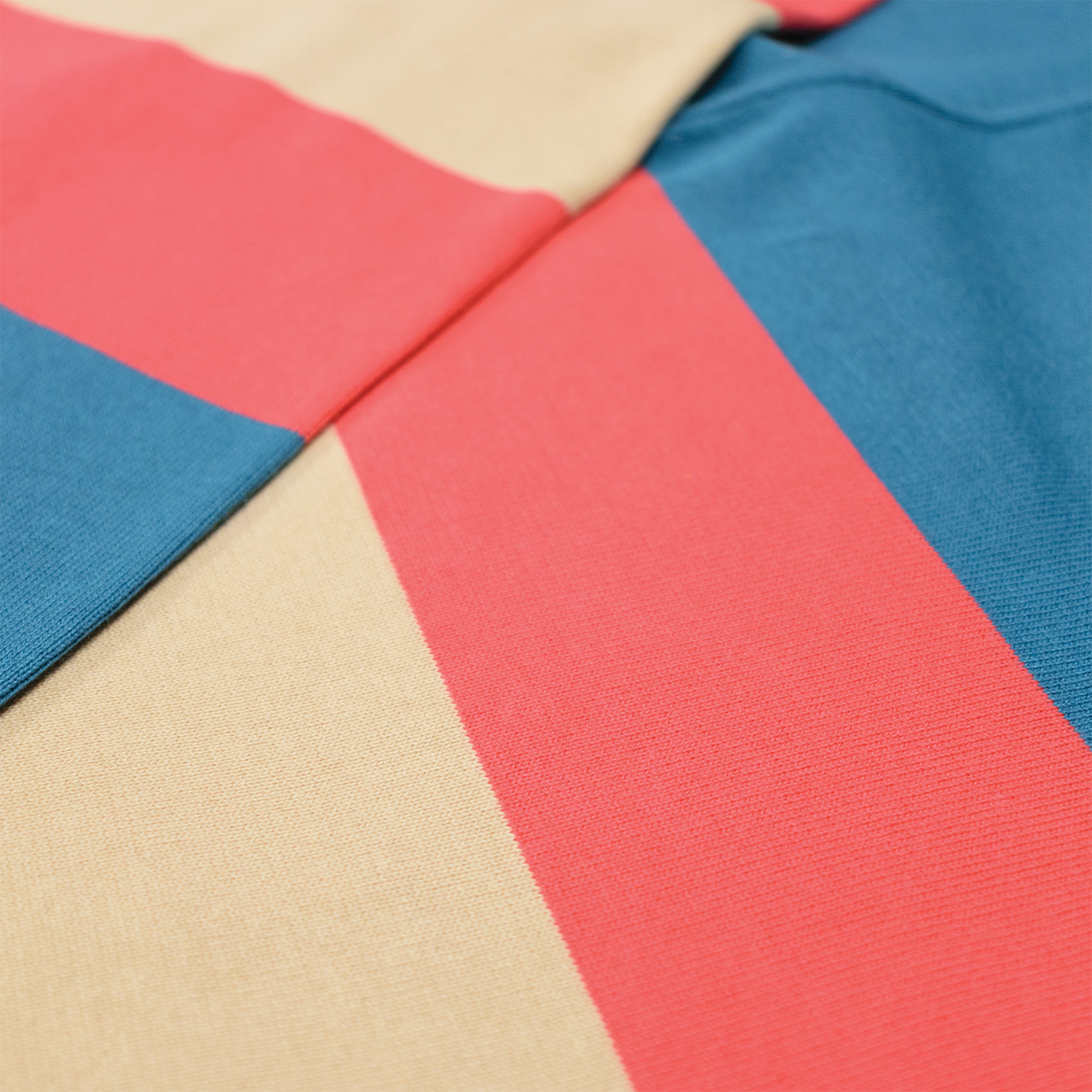 Viridian / Dark Coral / Oyster Pink Stripe Rugby Shirt - Regular Fit