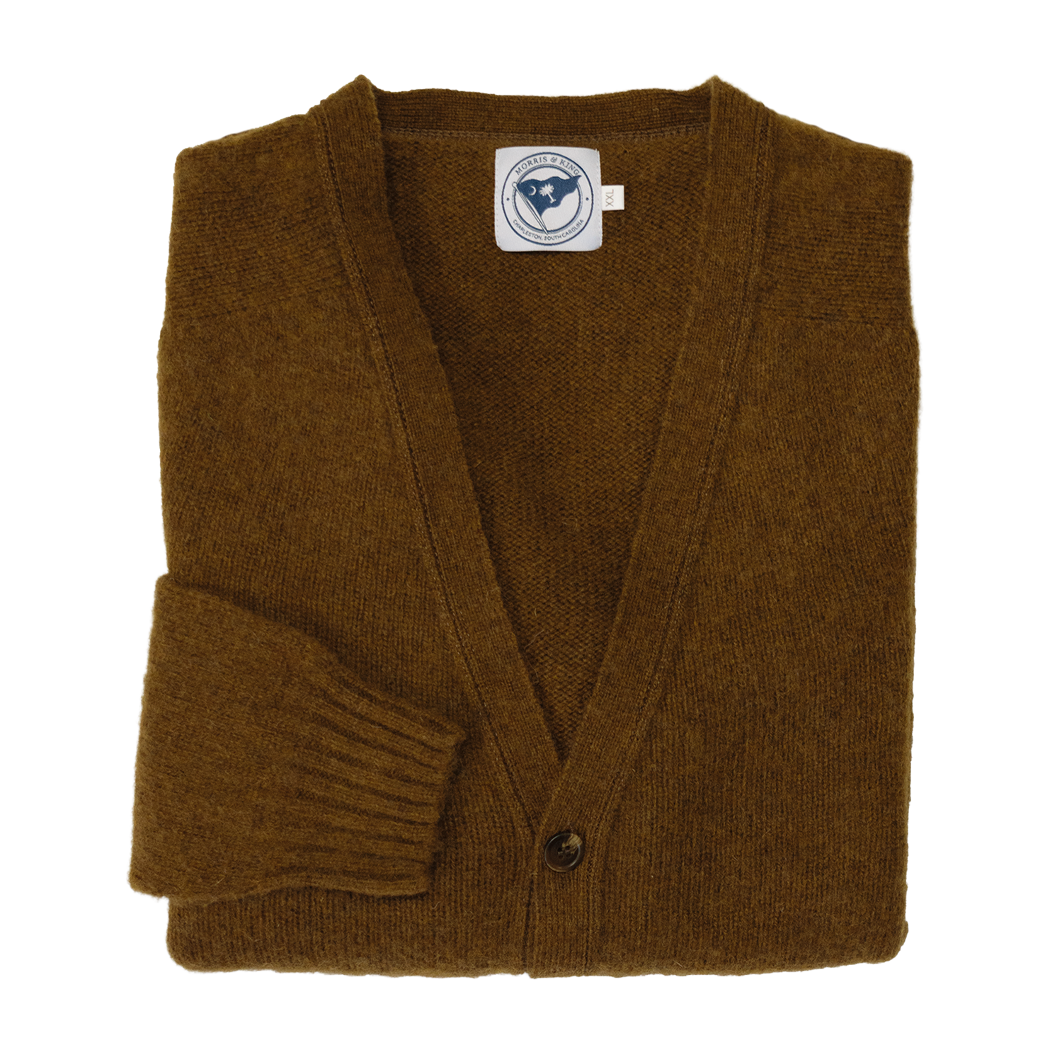 Walnut Brushed Scottish Shetland Wool Cardigan