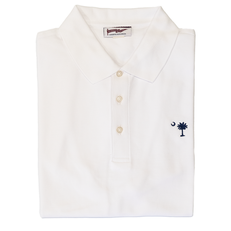 White Palmetto & Crescent Pique Polo