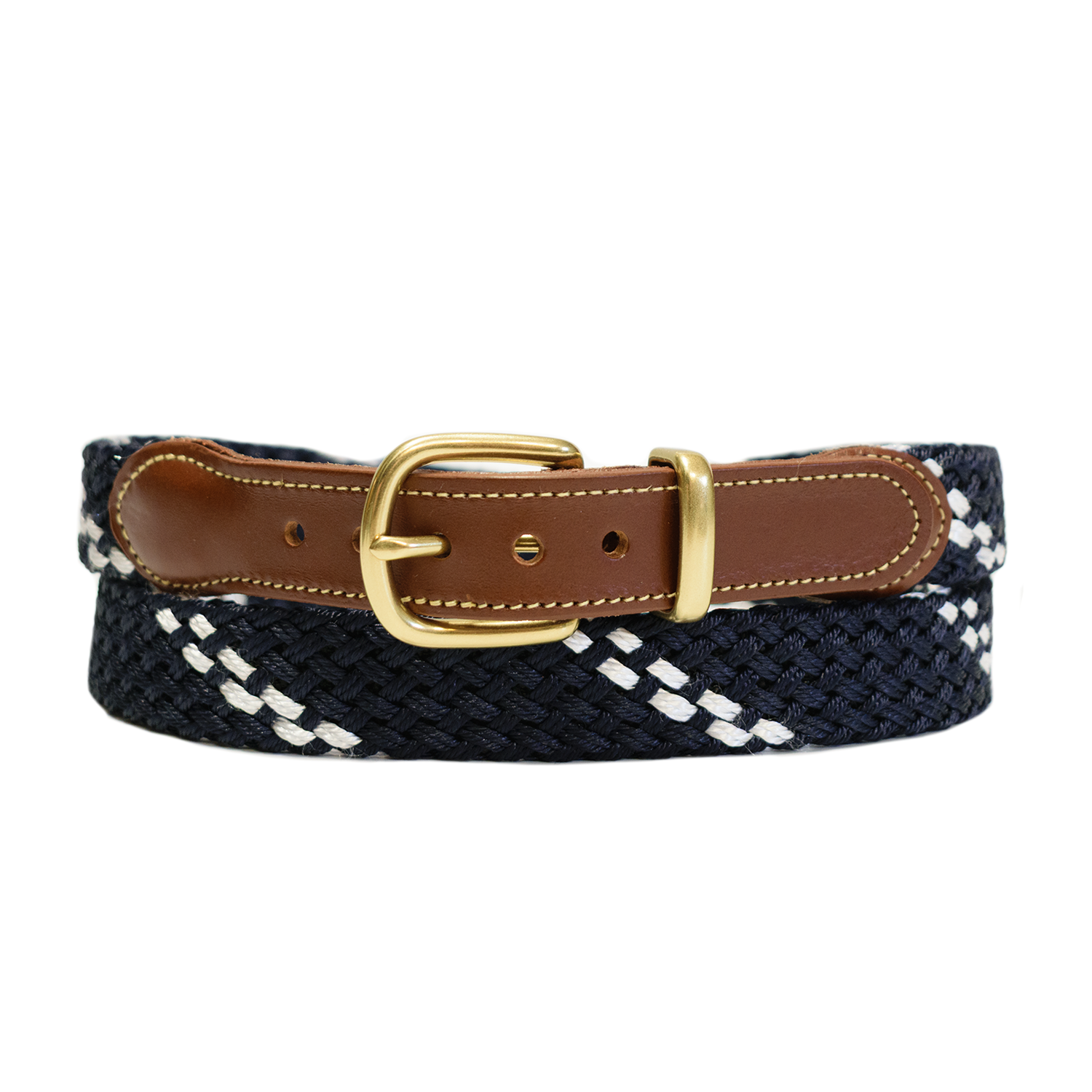Navy / White Braided Yacht Belt