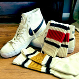 Black/Mustard Stripe Knit Tube Socks