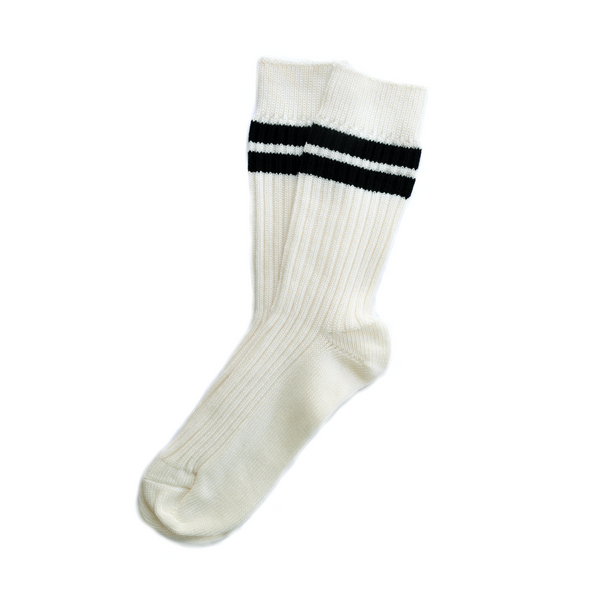 Black Stripe Knit Tube Socks