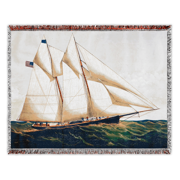 The Yacht Henrietta (1867) Woven Blanket