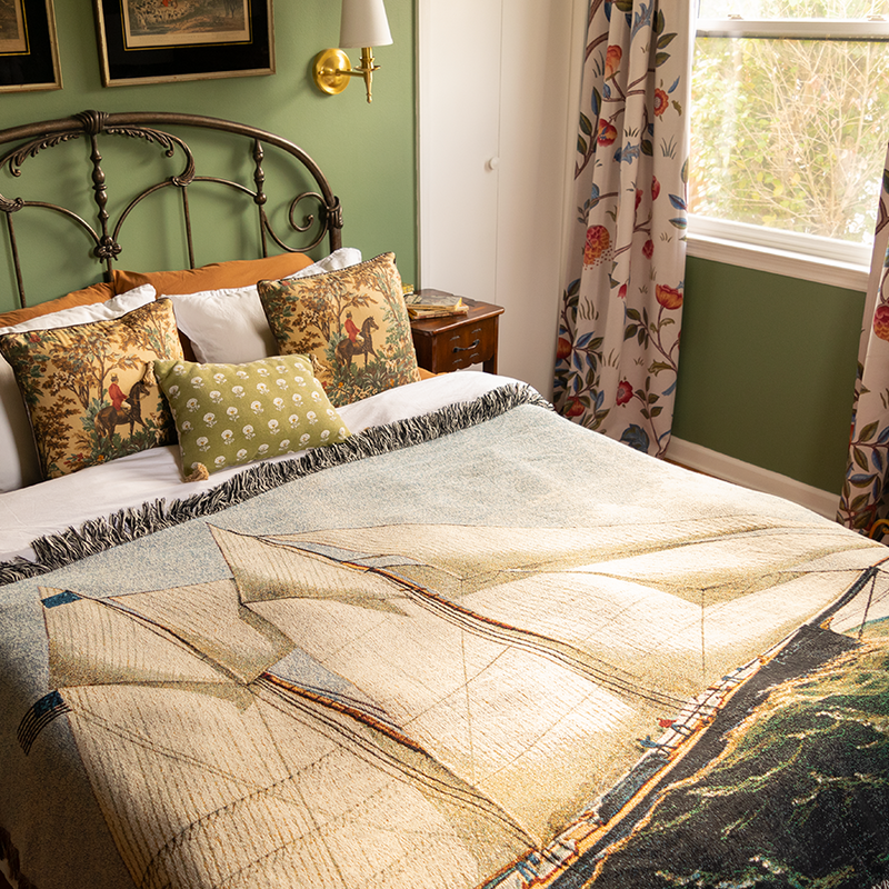 The Yacht Henrietta (1867) Woven Blanket