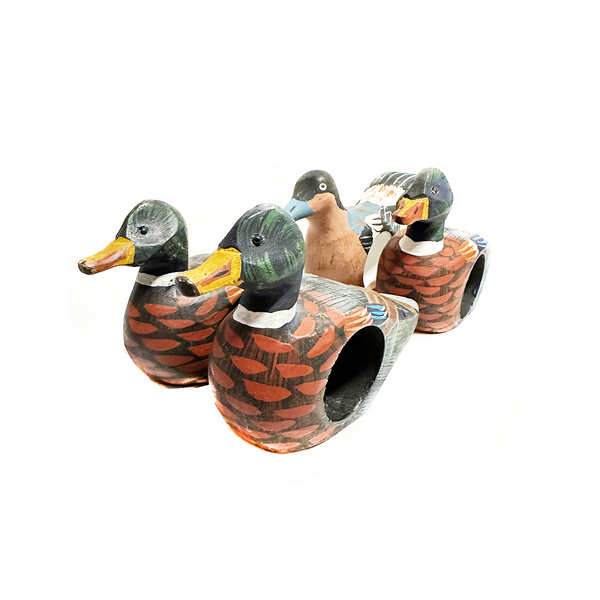 M&K Vintage - Wooden Mallard Napkin Rings (1980s)